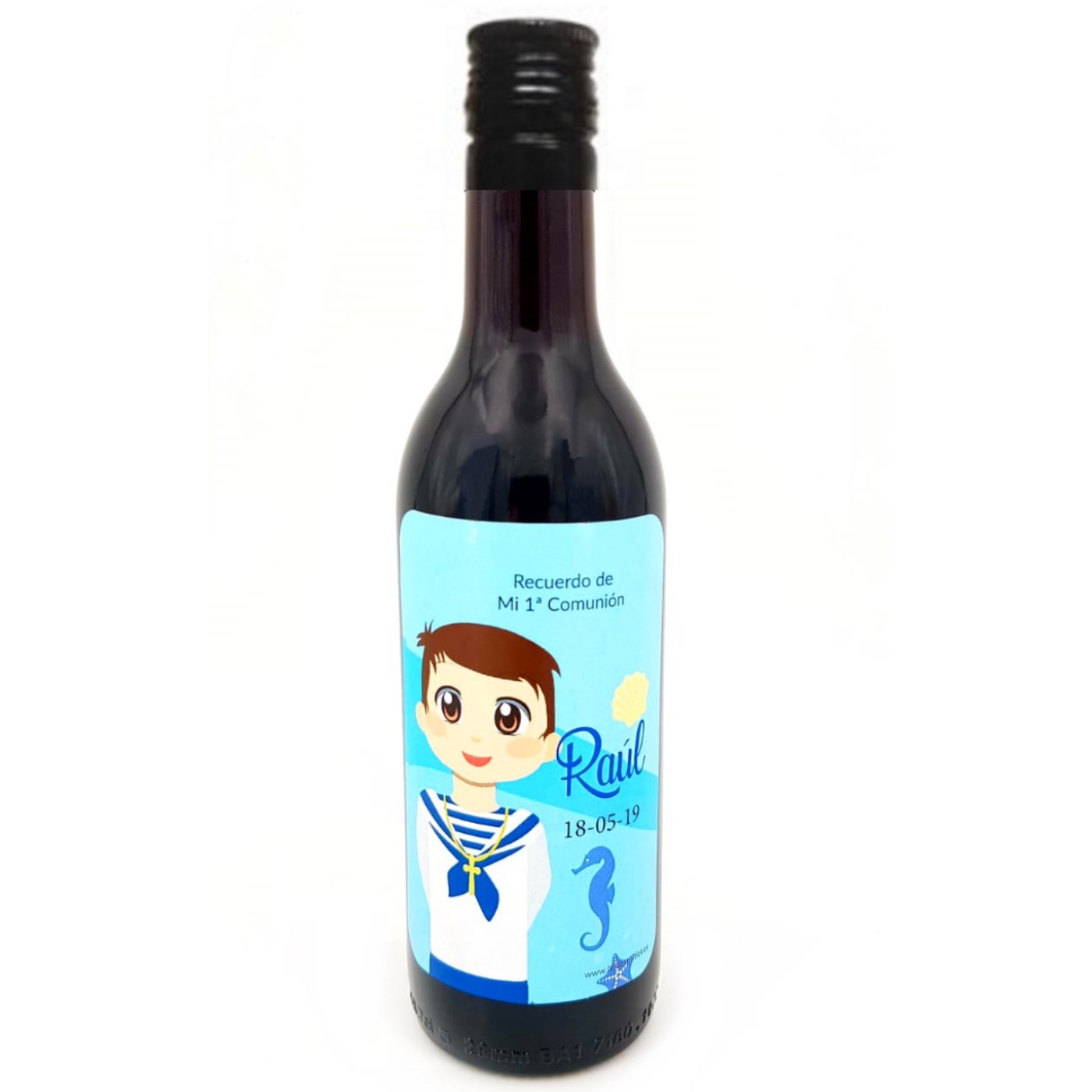 Botella de vino personalizada para comunión - VINO CON FOTO