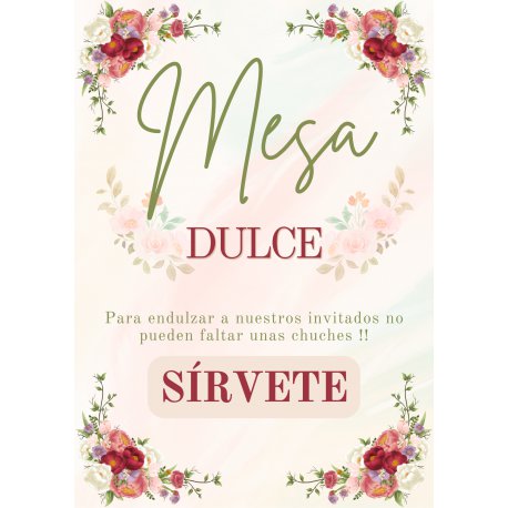 Cartel para Mesas Dulces