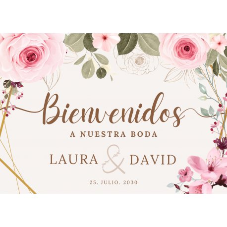 Cartel Bienvenida Boda Personalizado