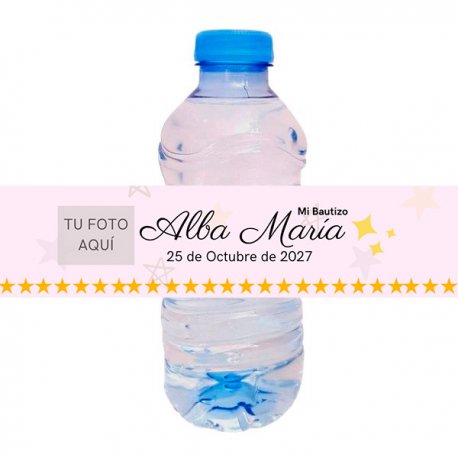 Botellas de Agua Niña con Foto (LOTE DE 25)