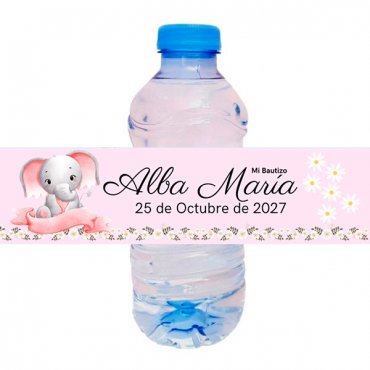 Botellas Agua Personalizadas Bautizo (LOTE DE 25)