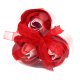 10x Set de 3 flores de Jabón caja corazón - Rosas Rojas