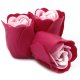 10x Set de 3 flores de Jabón caja corazón - rosas rosa