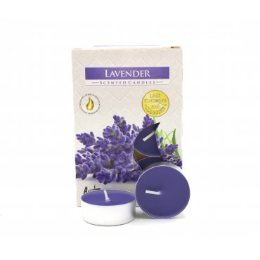 5x Set de 6 Velas de Té Perfumadas - Lavanda